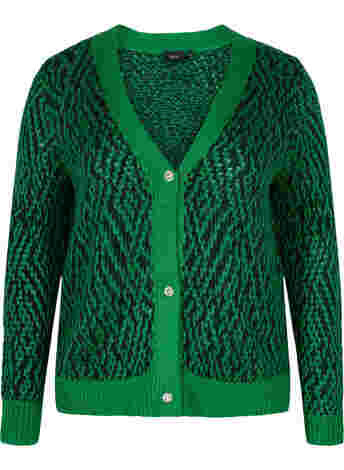 Patterned knitted cardigan with buttons