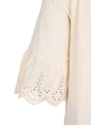 Cotton dress with broderie anglaise, Buttercream, Packshot image number 3