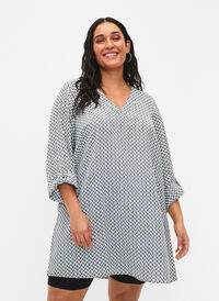 A-shape tunic with print, Off White AOP, Model