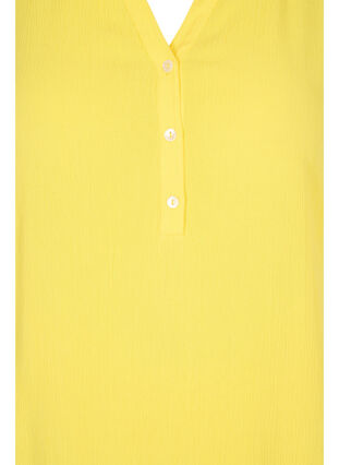 Viscose tunic with V-neck and buttons, Primrose Yellow, Packshot image number 2