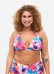 Triangle bikini bra with print, Pink, Model image number 0