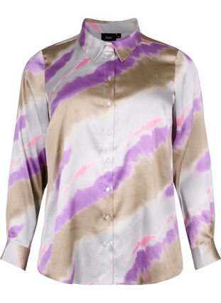 Colourful shirt in satin look, Watercolor, Packshot image number 0