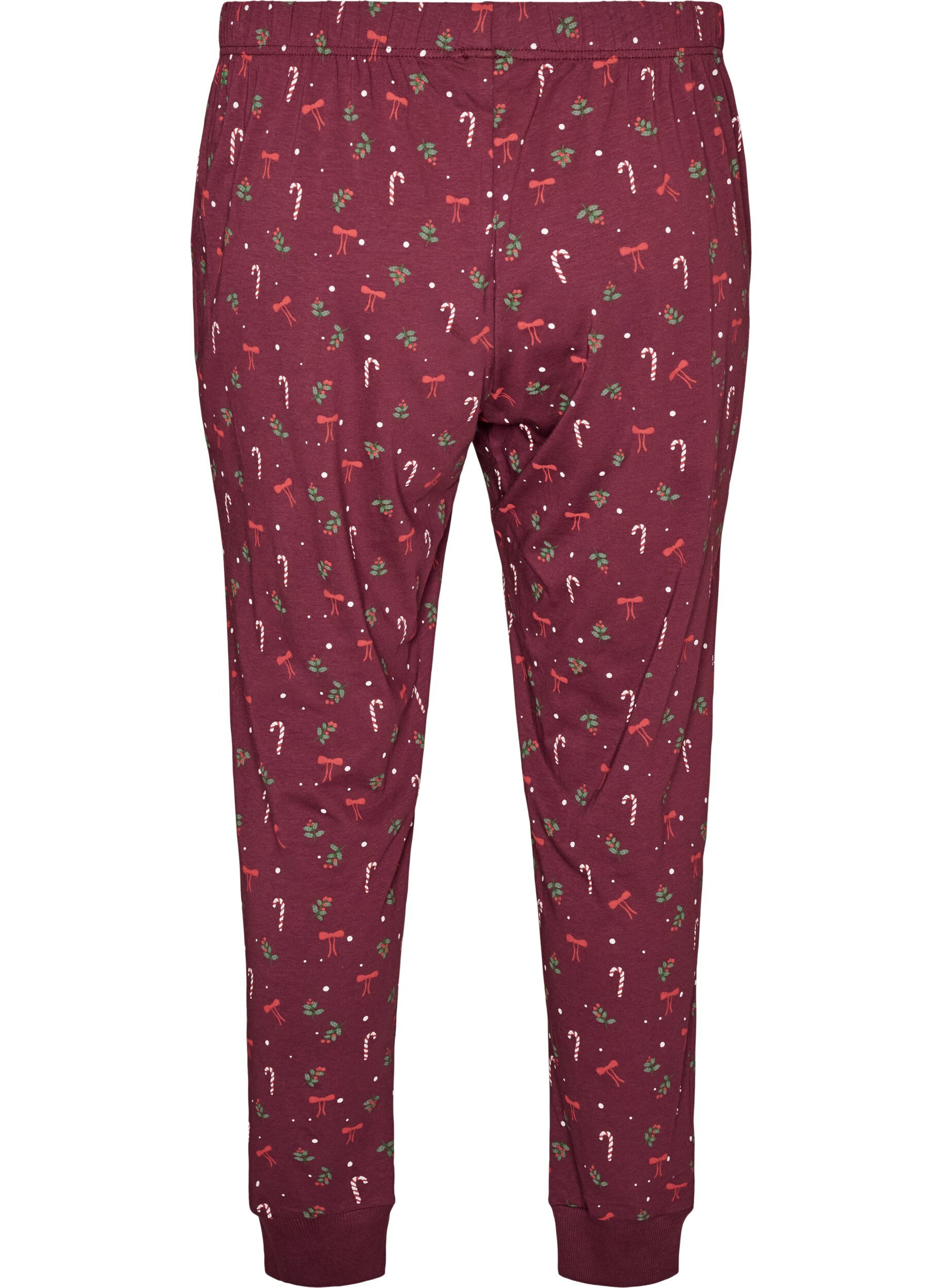ZizzifashionPrinted pyjama bottoms, Dark Bordeaux, Packshot image number 1