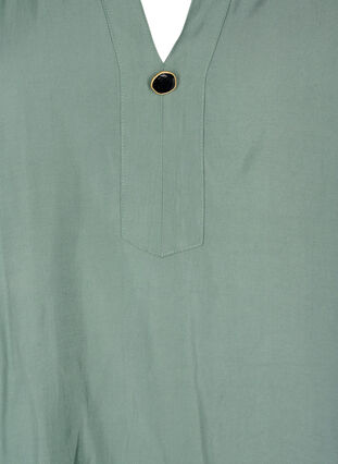 Viscose tunic with 3/4 sleeves, Duck Green, Packshot image number 2