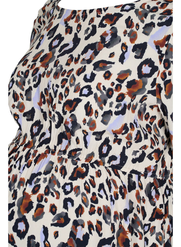 Maternity blouse in viscose and print, White Leo Print , Packshot image number 2