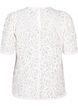 Lace blouse with short sleeves, Bright White, Packshot image number 1