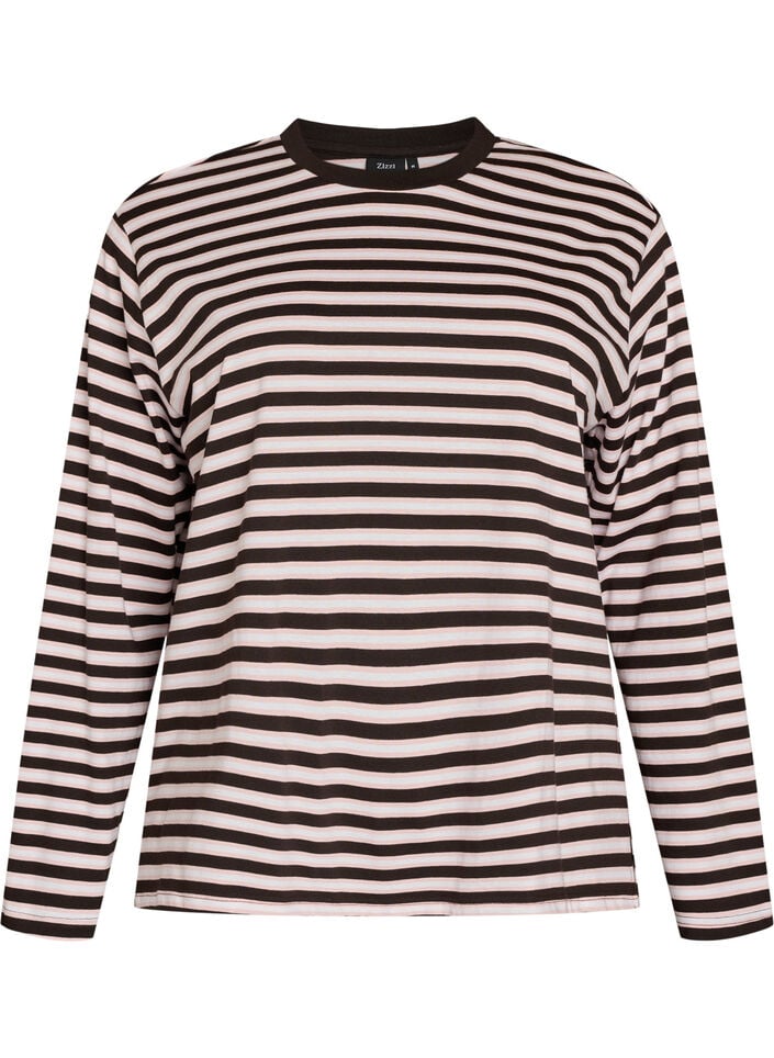 Basic t-shirt with long sleeves, Pink, Packshot image number 0