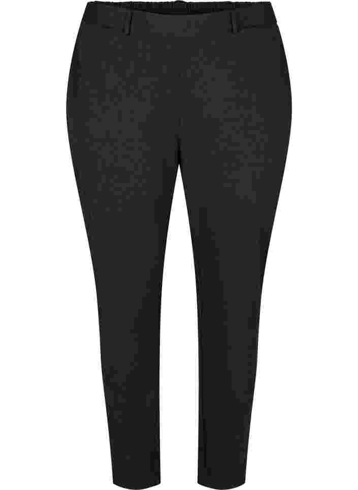 Cropped trousers with pockets, Dark Grey Melange, Packshot image number 0