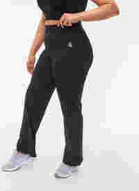 Flared workout bottoms, Black, Model