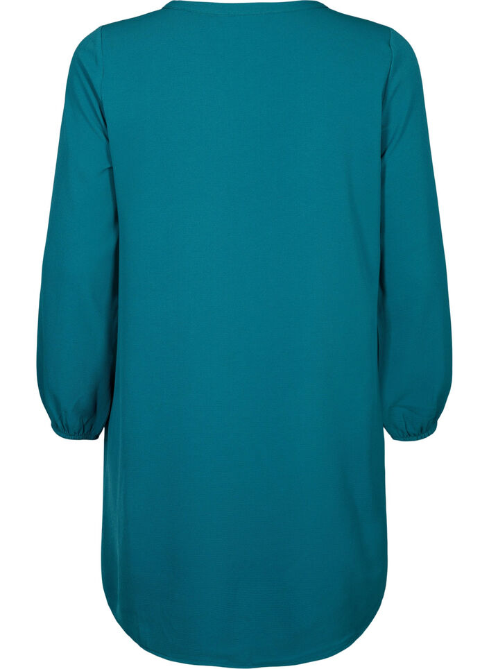 Long-sleeved V-neck dress, Deep Teal, Packshot image number 1