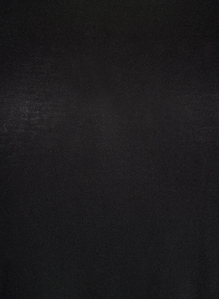 Long-sleeved blouse in wool and viscose, Black, Packshot image number 2