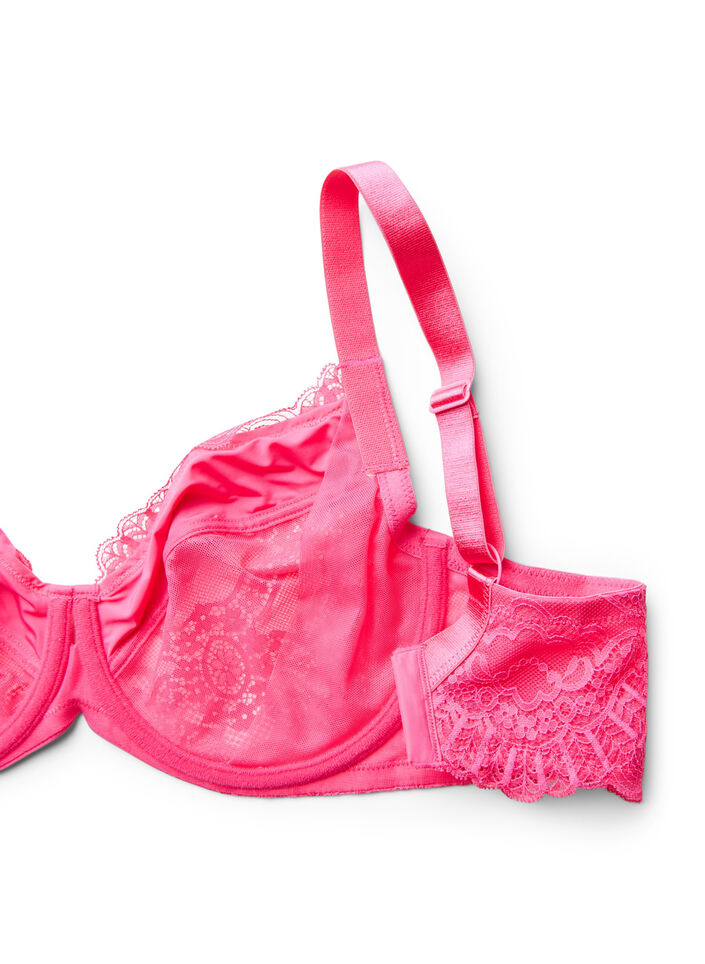 Full cover underwired lace bra, Pink, Packshot image number 3
