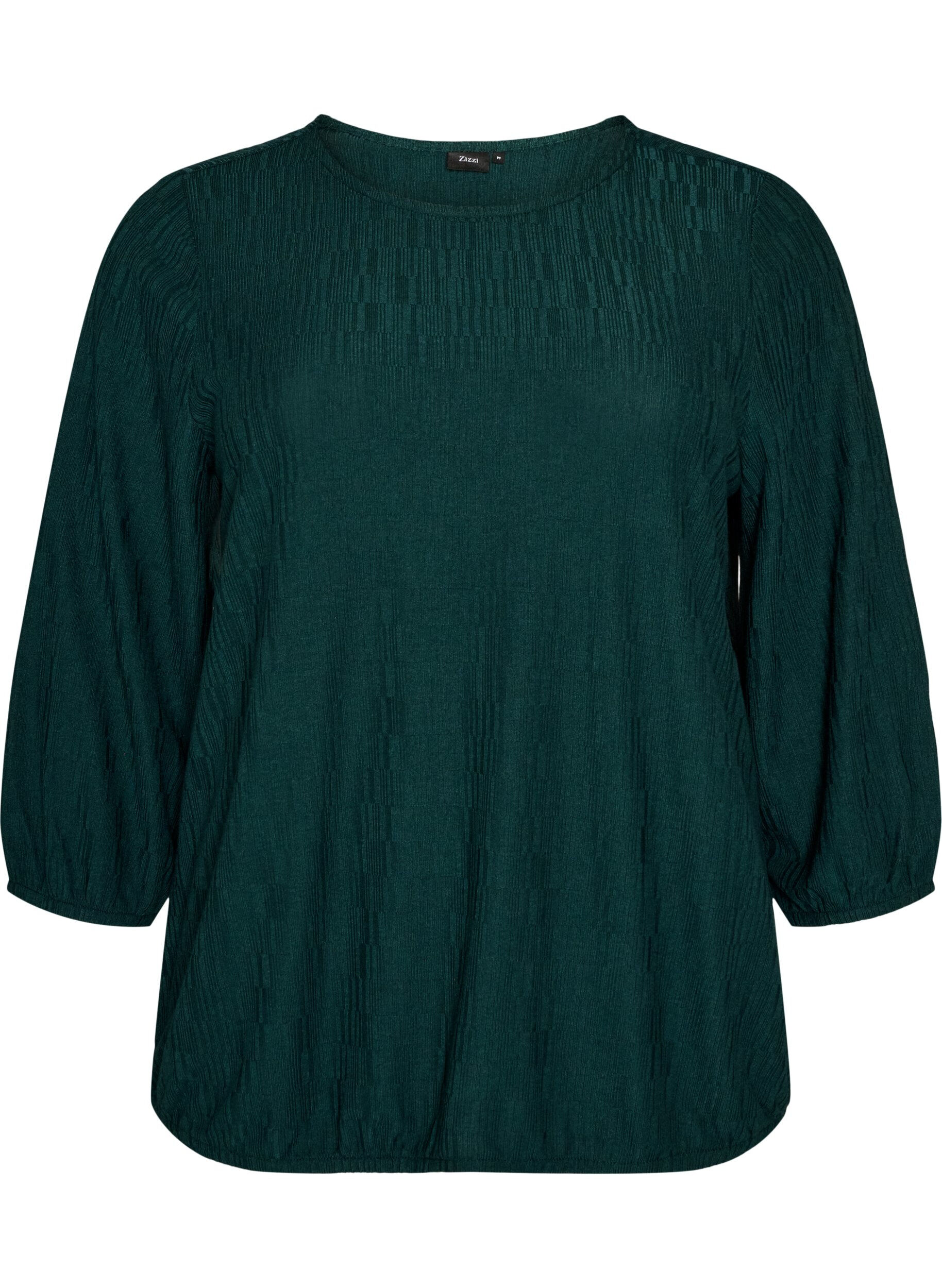 Blouse with texture and 3/4 sleeves