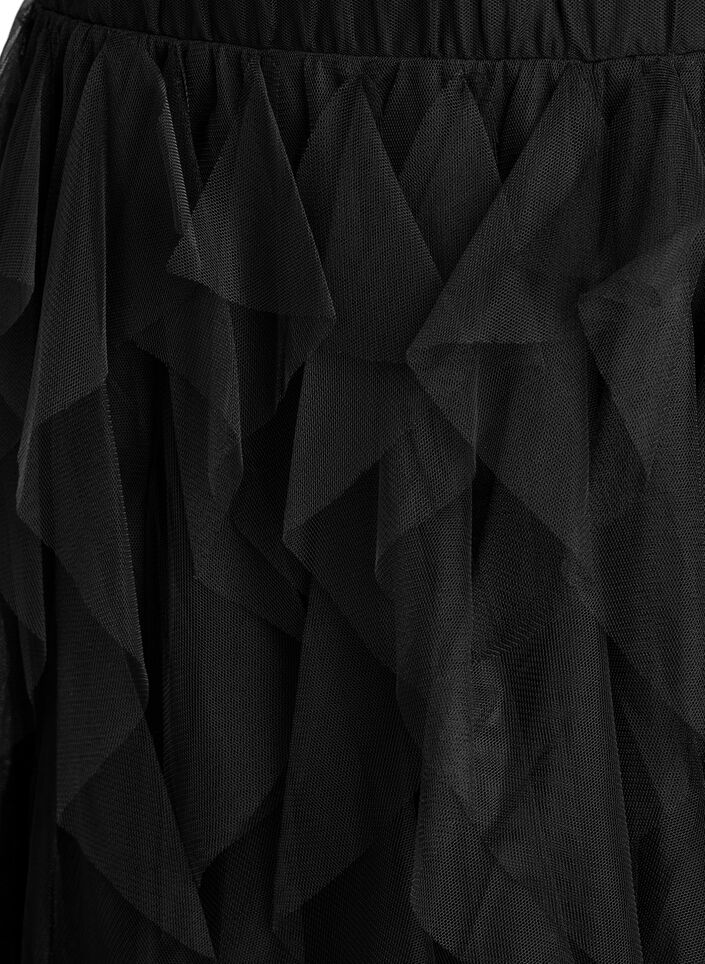 Midi tulle skirt with elastic waistband, Black, Packshot image number 2