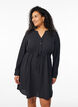 Knee-length dress with tie belt, Black, Model image number 0