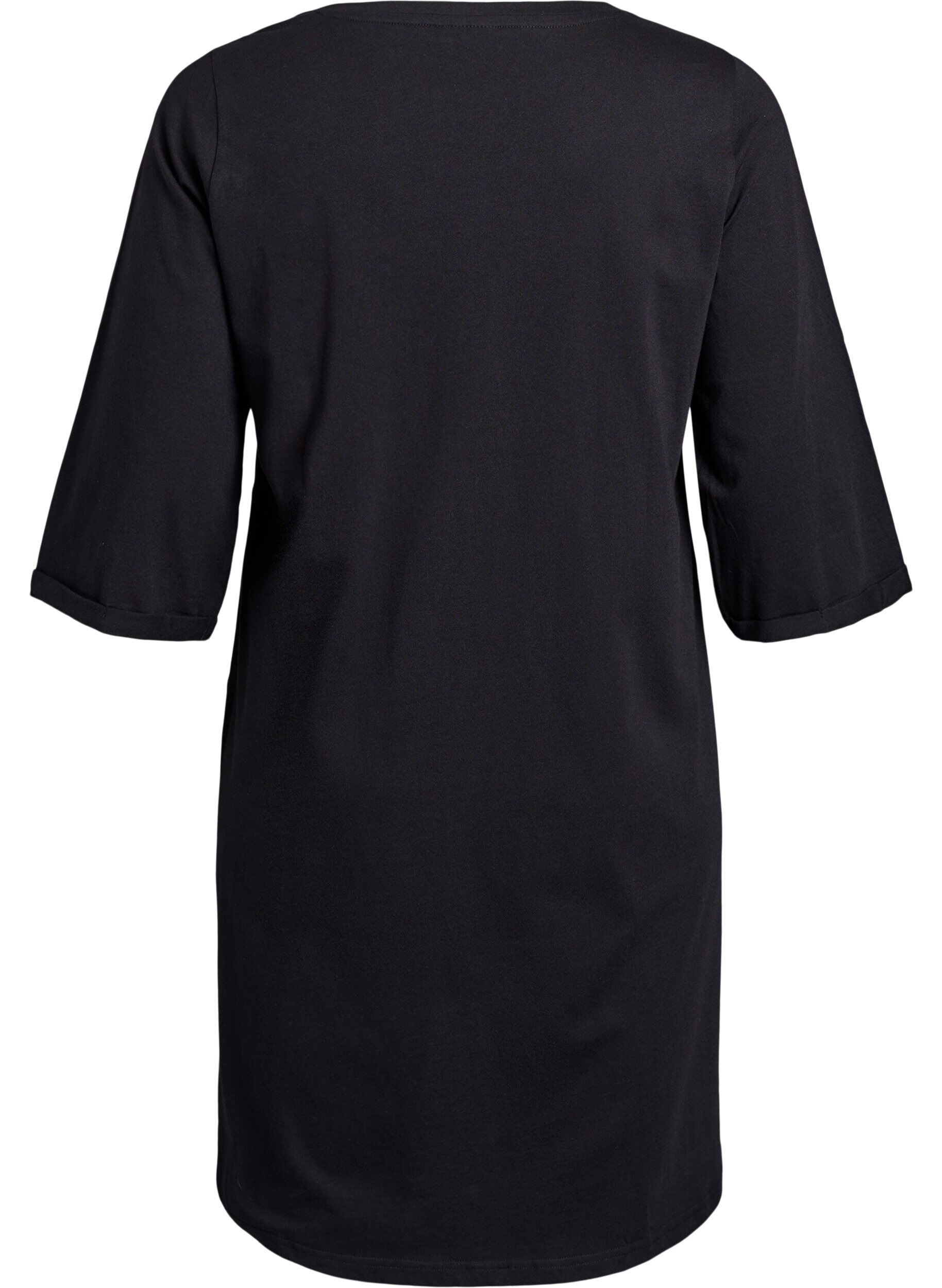 Zizzifashion Nightdress in organic cotton with Christmas motif, Black, Packshot image number 1