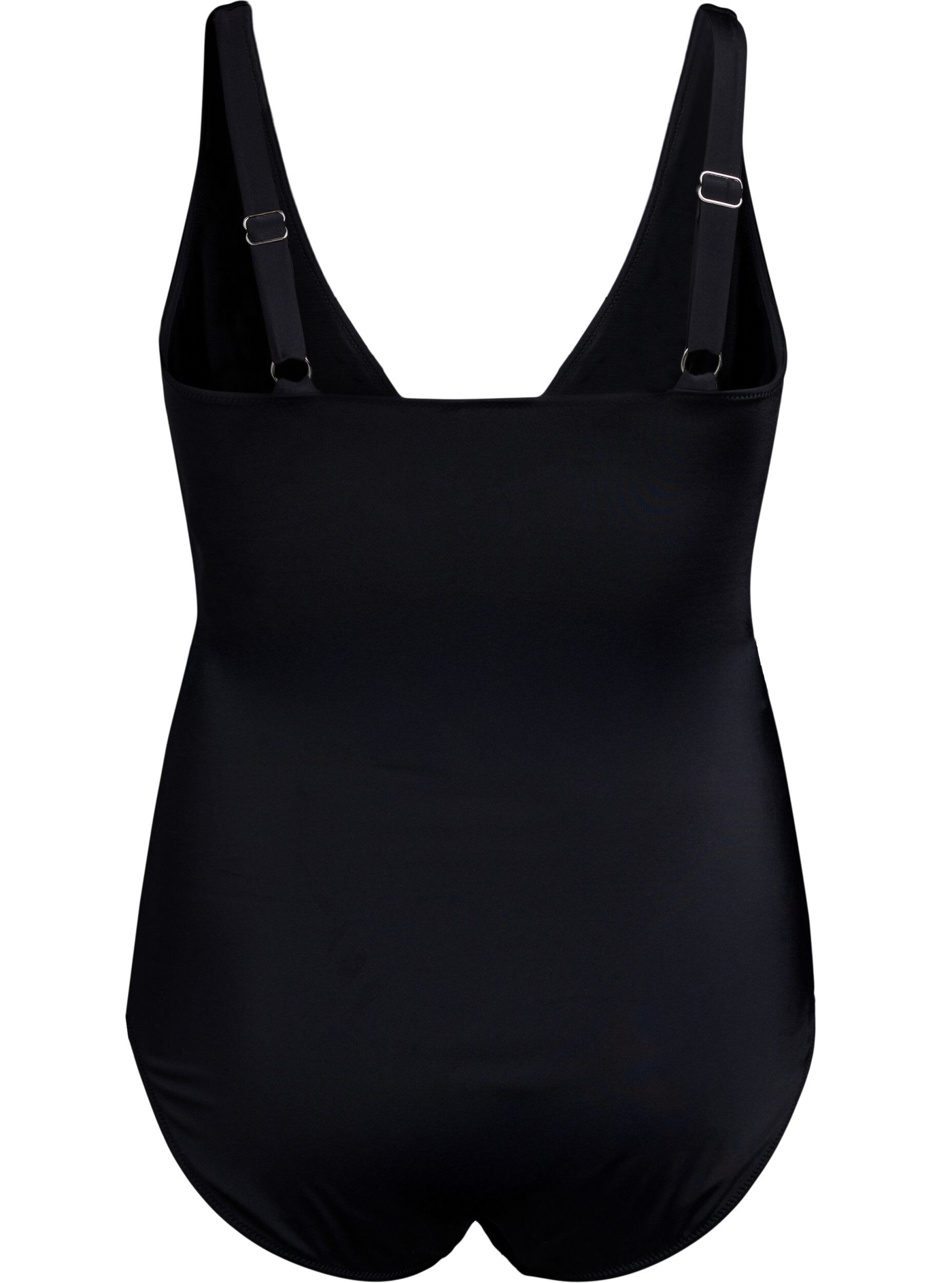 Zizzifashion Swimsuit with a draped cross detail, Black, Packshot image number 1