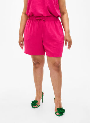 Shorts with pockets and elastic waistband, Pink Peacock, Model image number 2