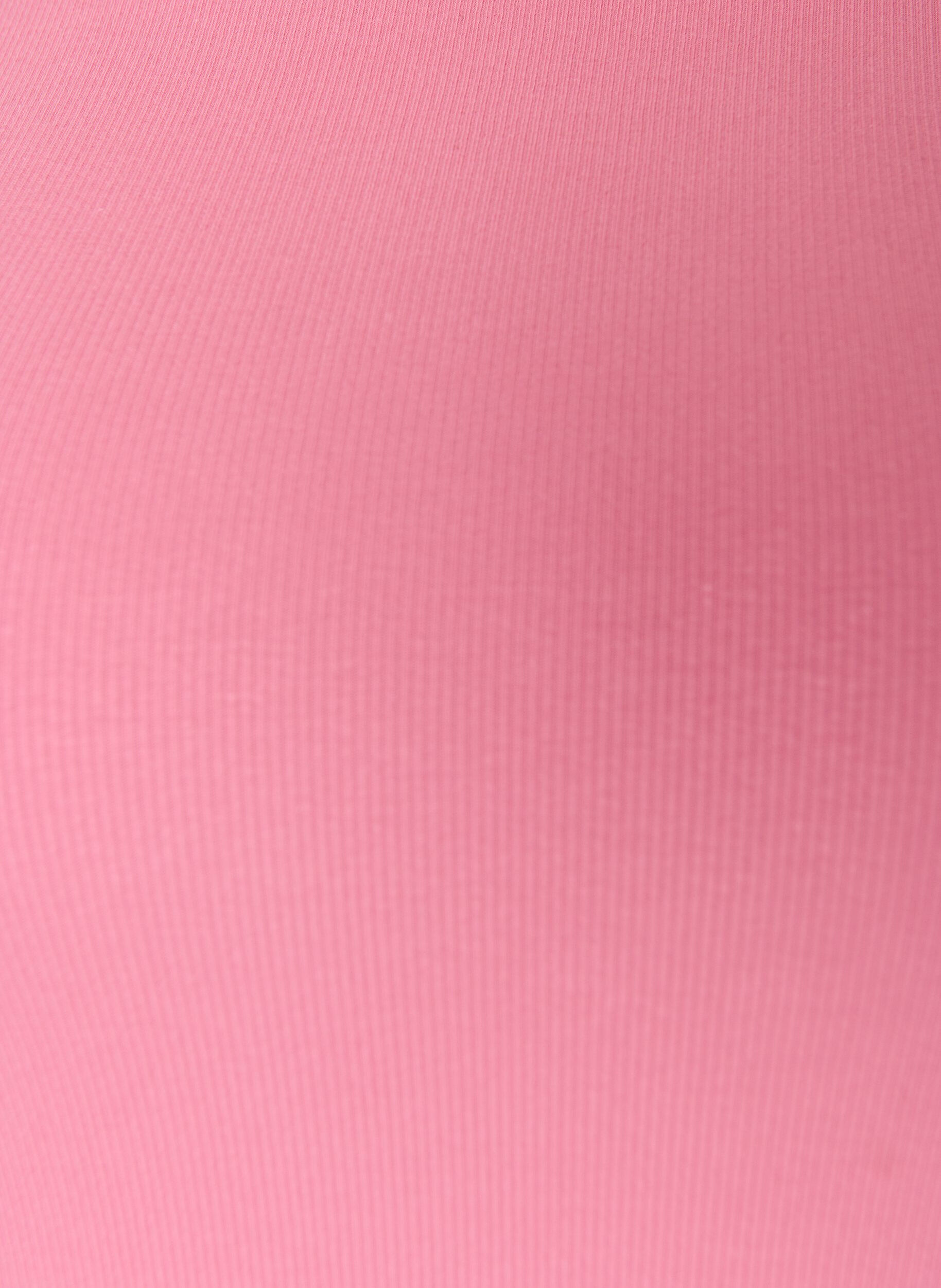 ZizzifashionCotton ribbed top with high neck, Rose, Packshot image number 2