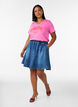 Short denim skater skirt, Blue, Model image number 1
