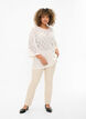 Crochet blouse with 3/4 sleeves, Sandshell, Model image number 2