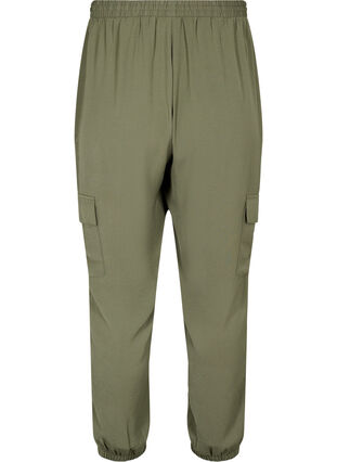 Plain cargo pants with large pockets, Black Olive, Packshot image number 1