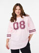 Oversized college T-shirt with 3/4 sleeves, Pink, Model image number 0