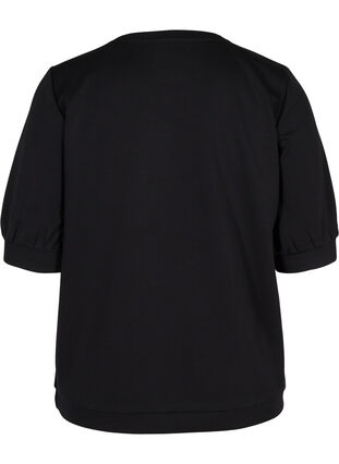 Blouse with 3/4-length sleeves, Black, Packshot image number 1
