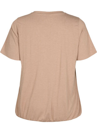 Melange t-shirt with elasticated edge, Natural Mél, Packshot image number 1