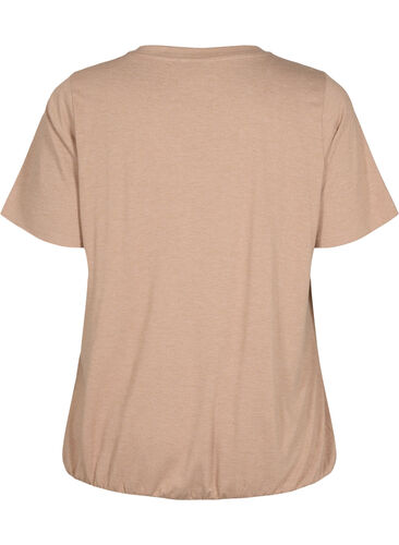 Melange t-shirt with elasticated edge, Natural Mél, Packshot image number 1