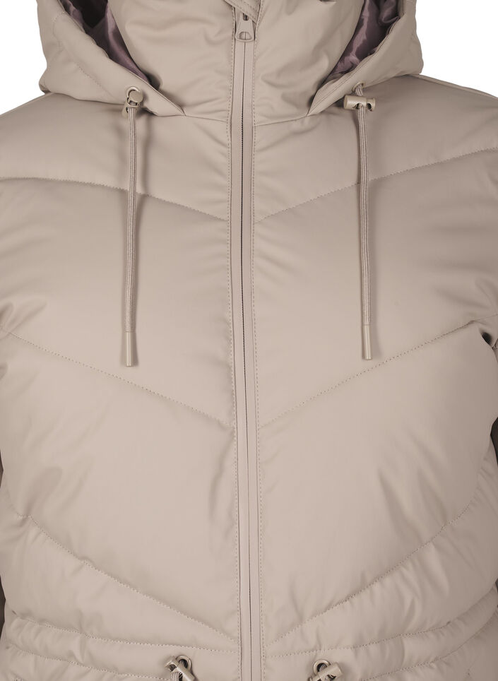 Water-repellent puffer jacket with hood, Beige, Packshot image number 2