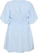 Short small check dress with balloon sleeves, Light Blue, Packshot image number 1