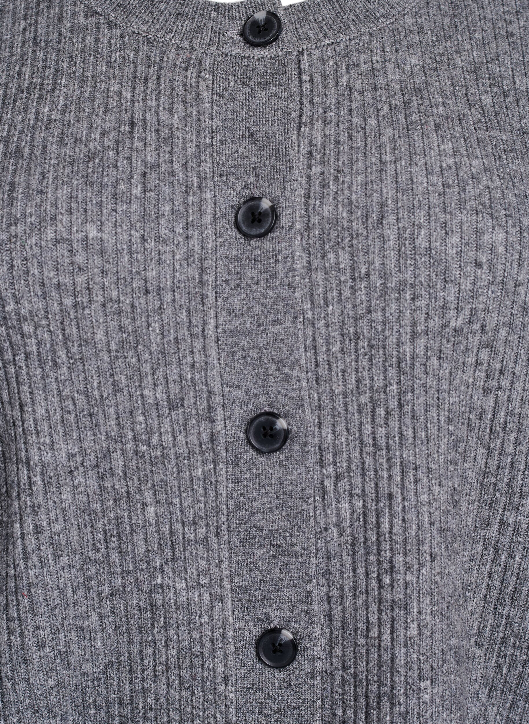 ZizzifashionRib knit cardigan with buttons, Grey, Packshot image number 2