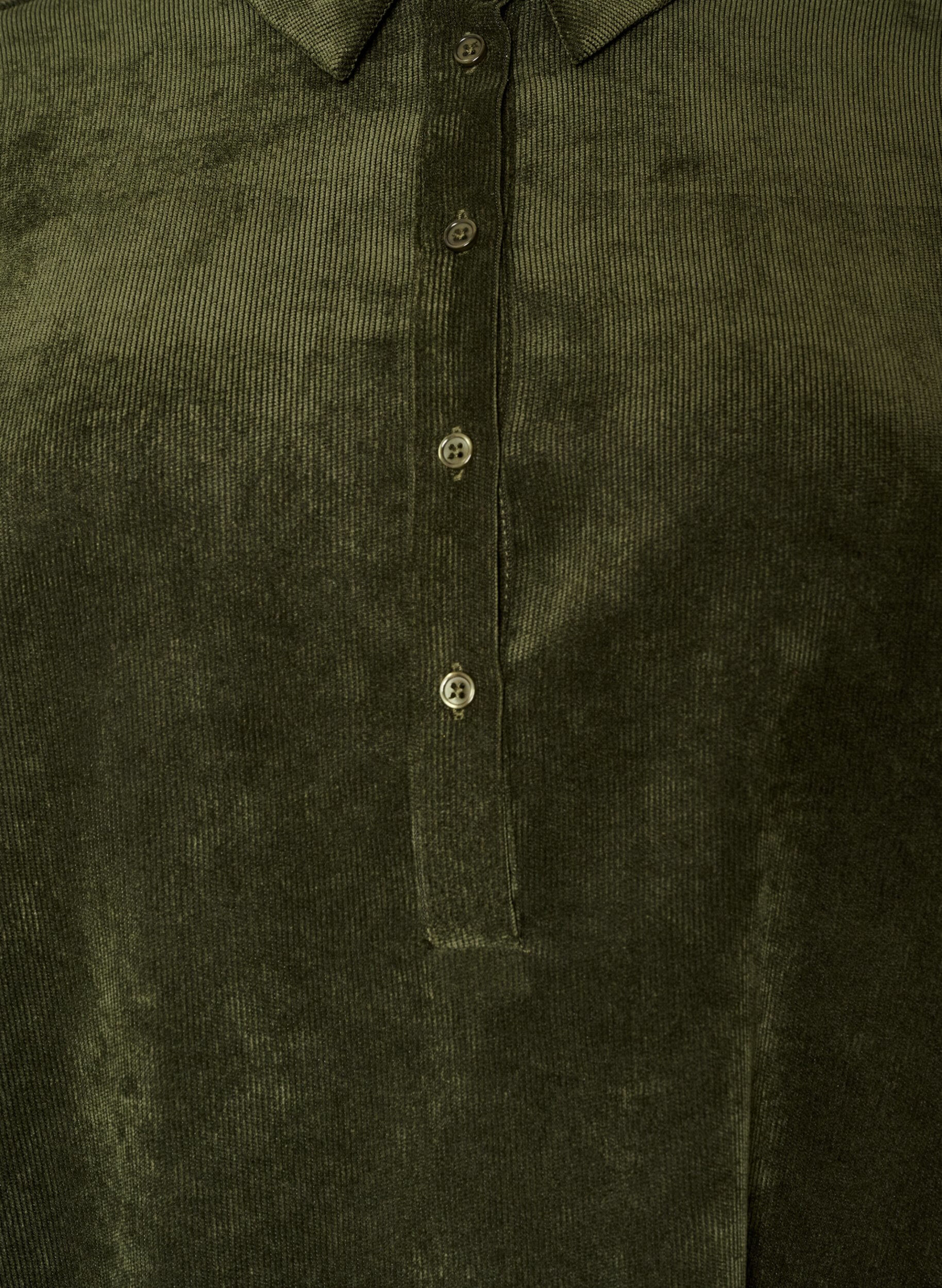 ZizzifashionCorduroy shirt dress with collar and button fastening, Green, Packshot image number 2