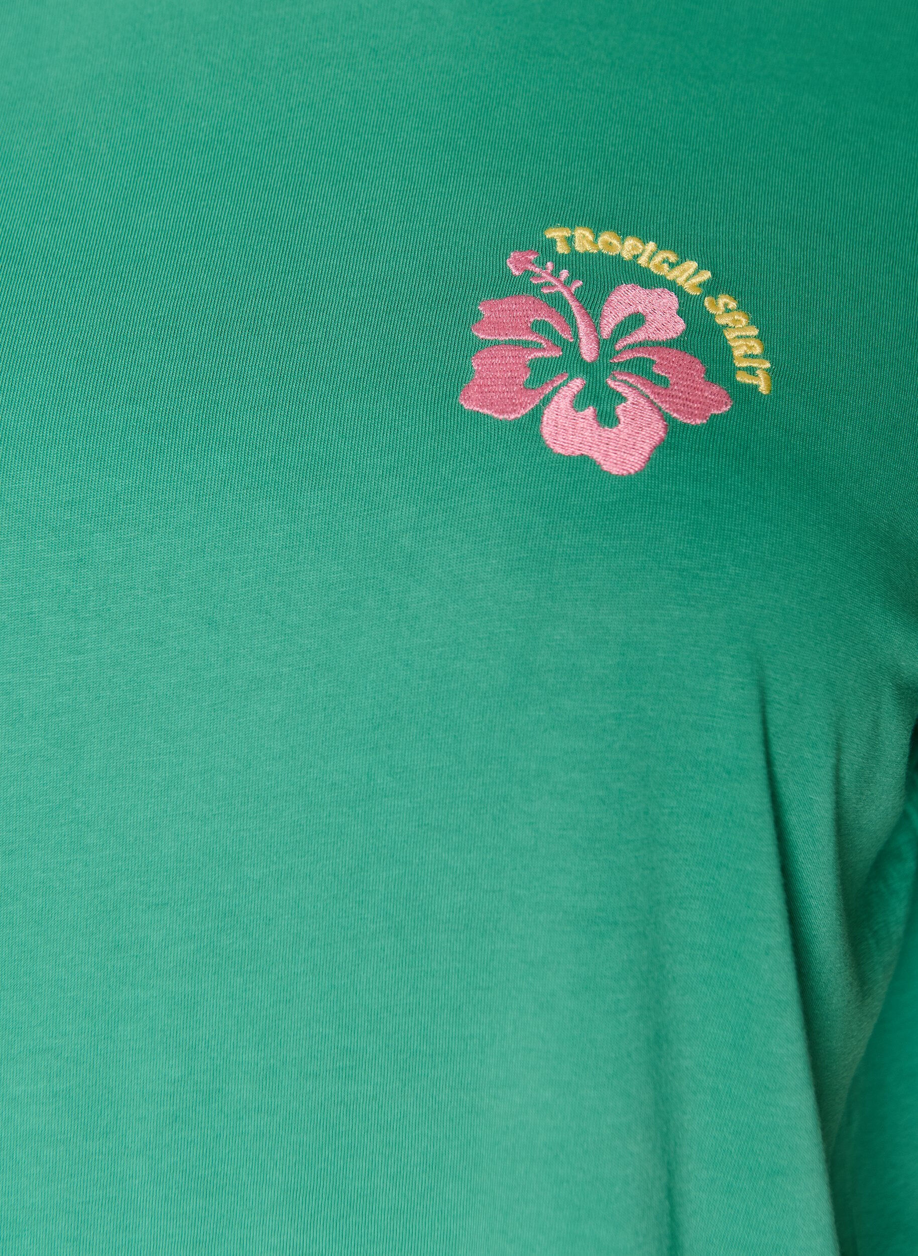 ZizzifashionOrganic cotton T-shirt with back print, Green, Packshot image number 2