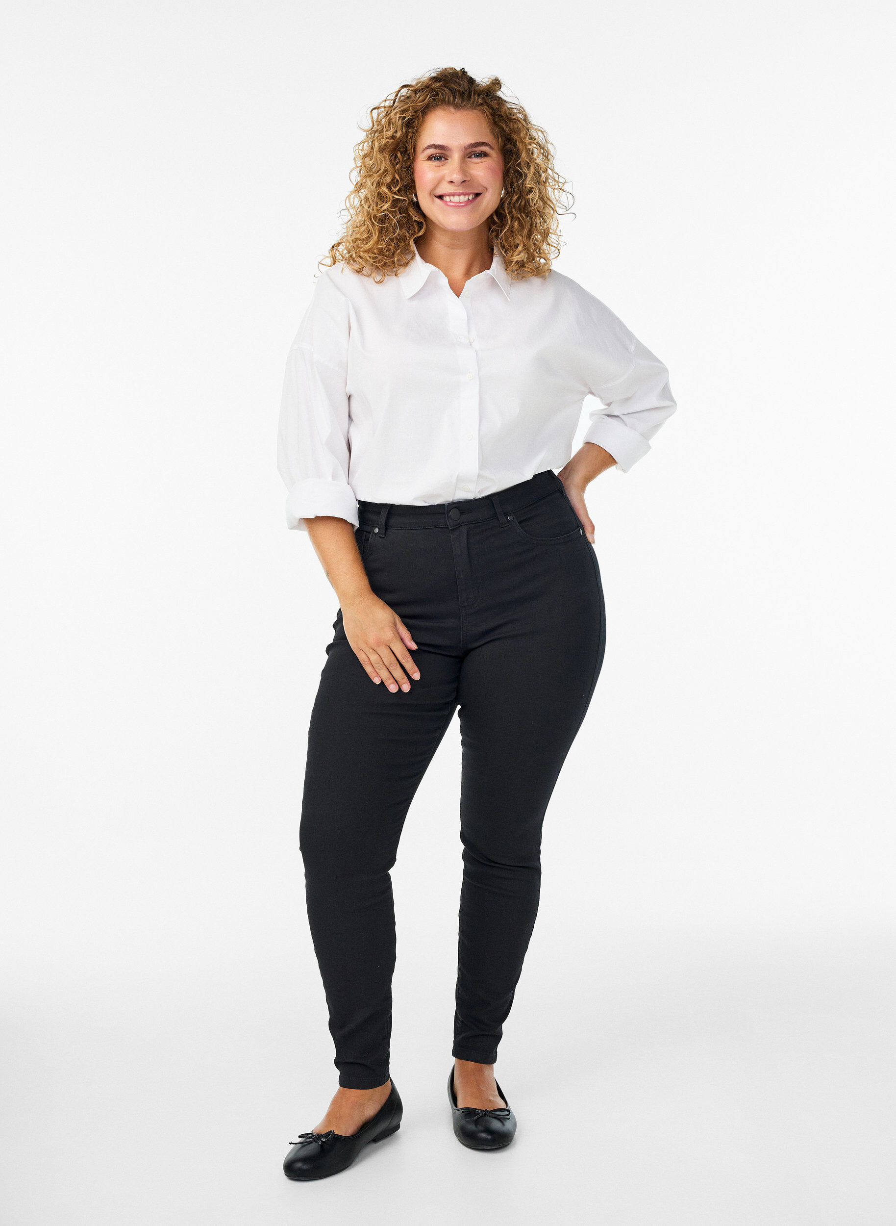 Amy high-waisted super slim fit jeans, Black, Model