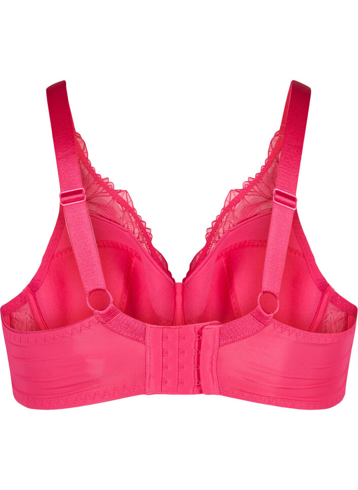 Padded lace bra with underwire, Pink, Packshot image number 1