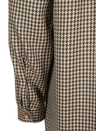Long checkered shirt jacket with chest pockets, Houndstooth, Packshot image number 3