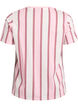 T-shirt with stripes and text print, Rose, Packshot image number 1