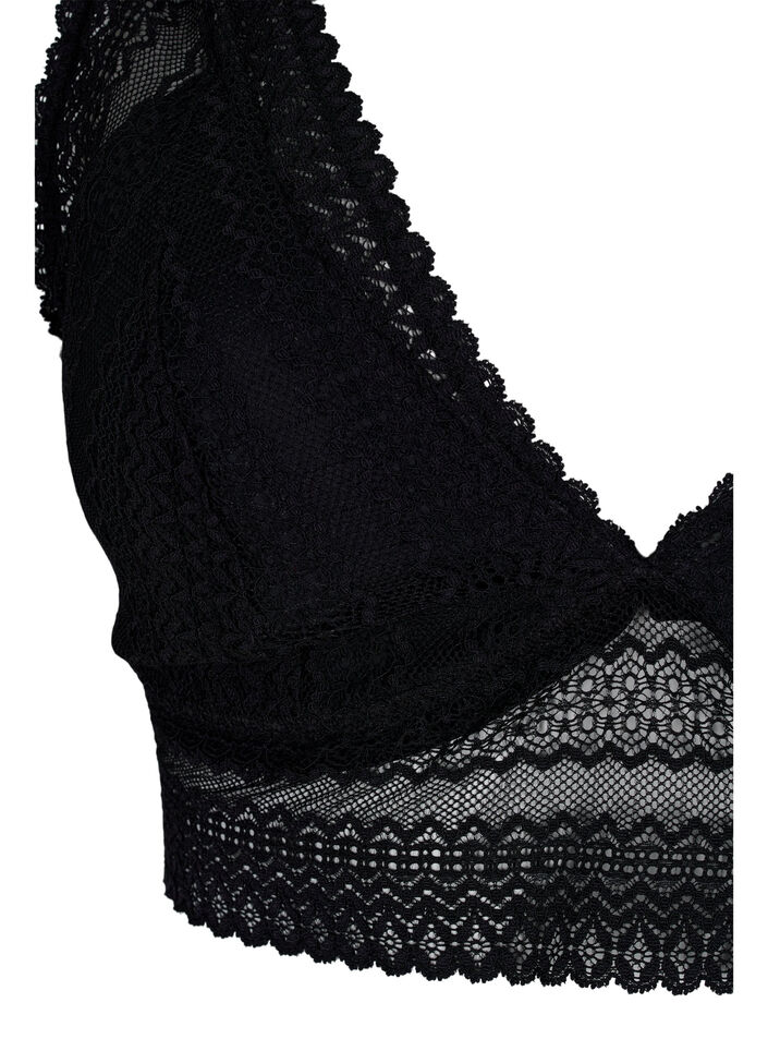 Lace bra with soft padding, Black, Packshot image number 2
