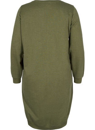 Sweater dress with long sleeves, Ivy Green Melange, Packshot image number 1
