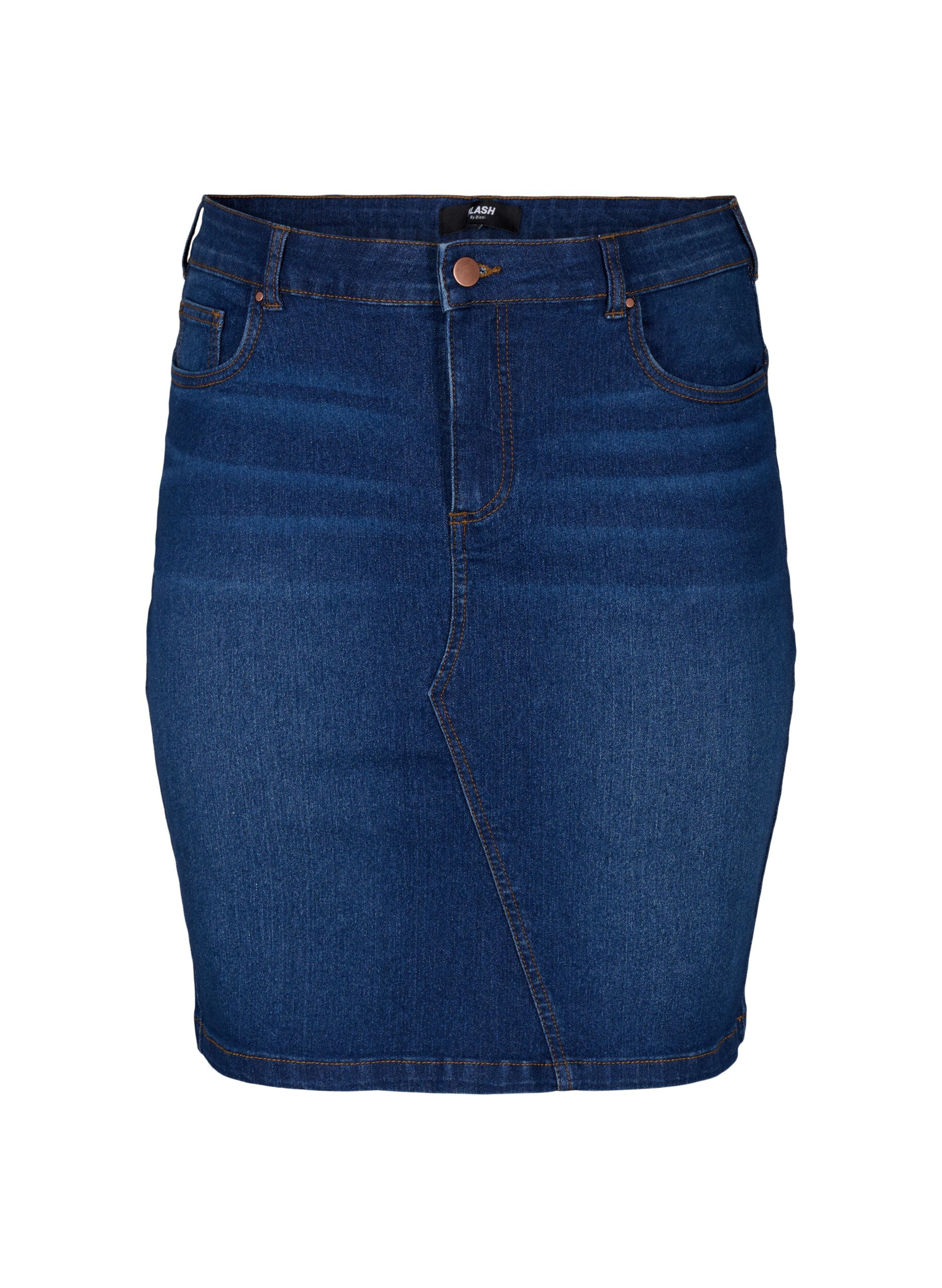 Zizzifashion Tight-fitting denim skirt, Blue, Packshot image number 0