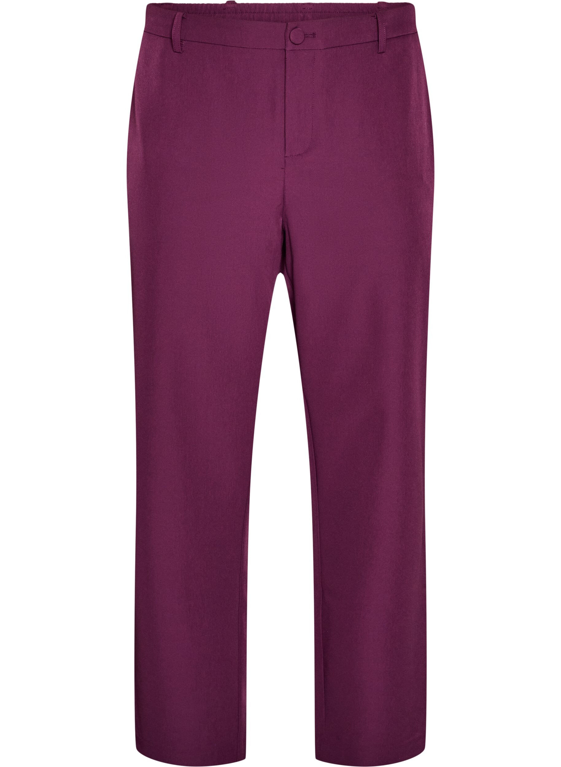 ZizzifashionTrousers with pockets and straight legs, Purple, Packshot image number 0