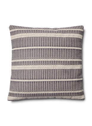 Jacquard patterned cushion cover, Grey/White, Packshot image number 0