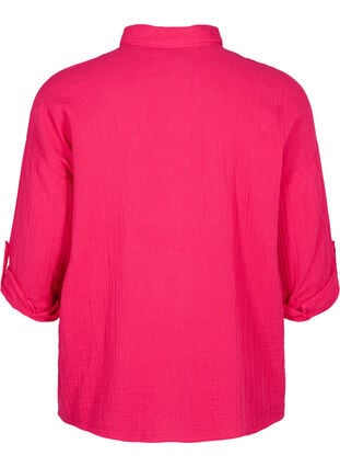 Shirt with cotton muslin collar, Bright Rose, Packshot image number 1