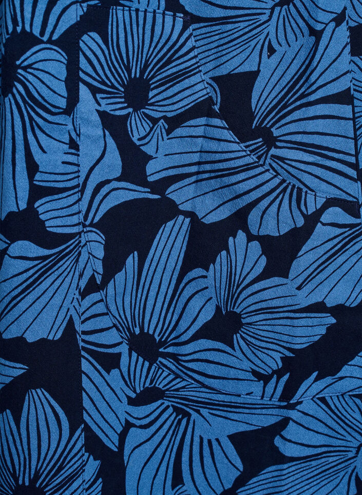 Short a-line dress with floral print, Blue, Packshot image number 3