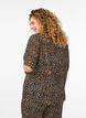 Short sleeve viscose Blouse with print, Brown, Model image number 2