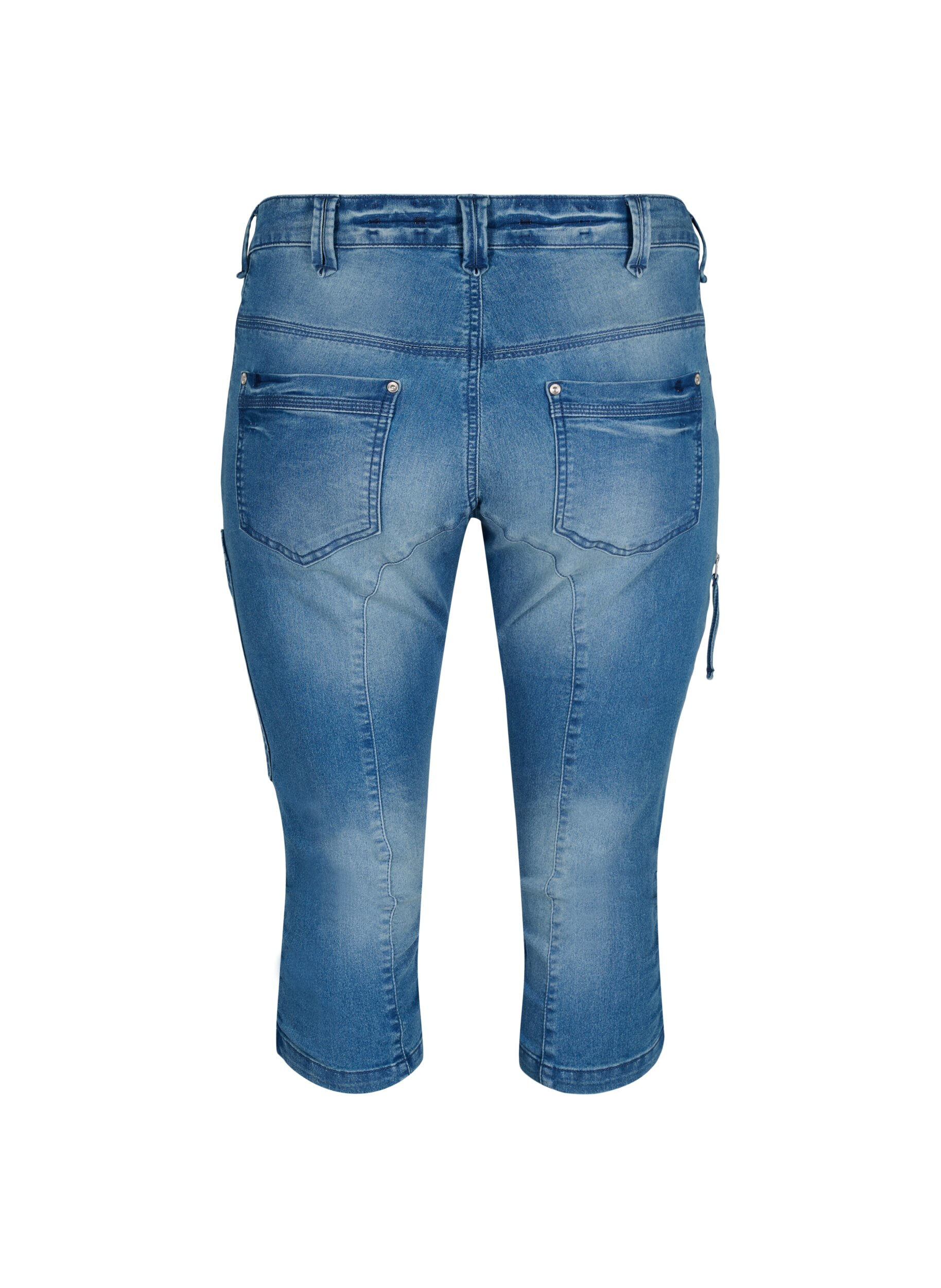 ZizzifashionSlim fit capri jeans with pockets, Light Blue, Packshot image number 1