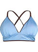 Reversible bikini top with V-neck and cross-back straps, Brown, Packshot image number 3