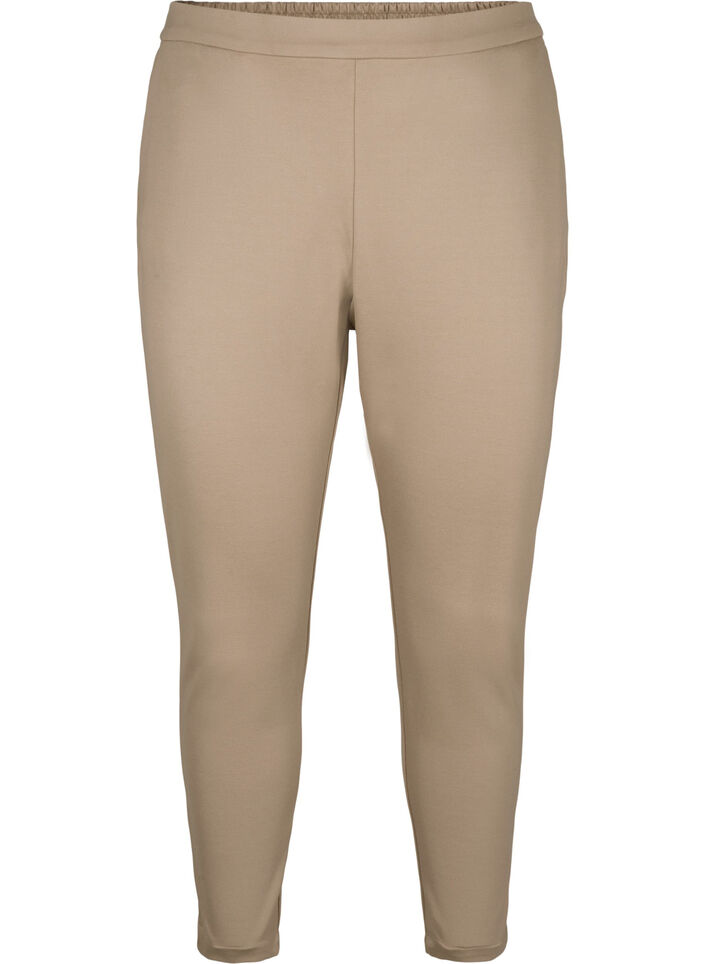 Cropped trousers with pockets, Beige, Packshot image number 0